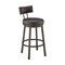 Armen Living Dalza Swivel Counter Stool in Mocha Finish with Brown Faux Leather 840254333581 - alternate 1